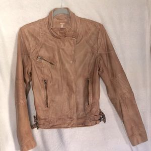 Free People Tan Leather Jacket, never worn